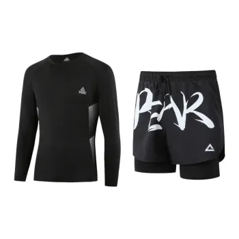 PEAK Swimming Sets Polyester Cycling Hot Spring Beach Men's Black White