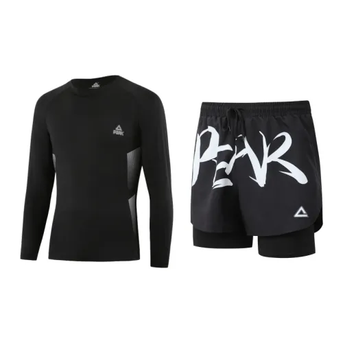 PEAK Swimming Sets Polyester Cycling Hot Spring Beach Men's Black White