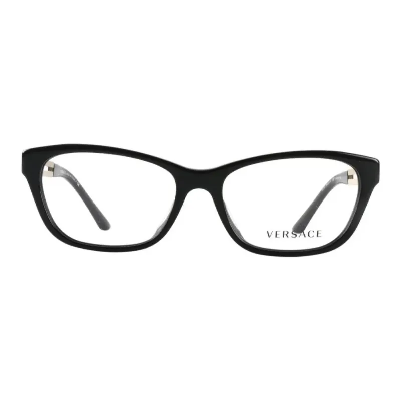 VERSACE Plate And Metal Square Eyeglass Frames Women's Black-1