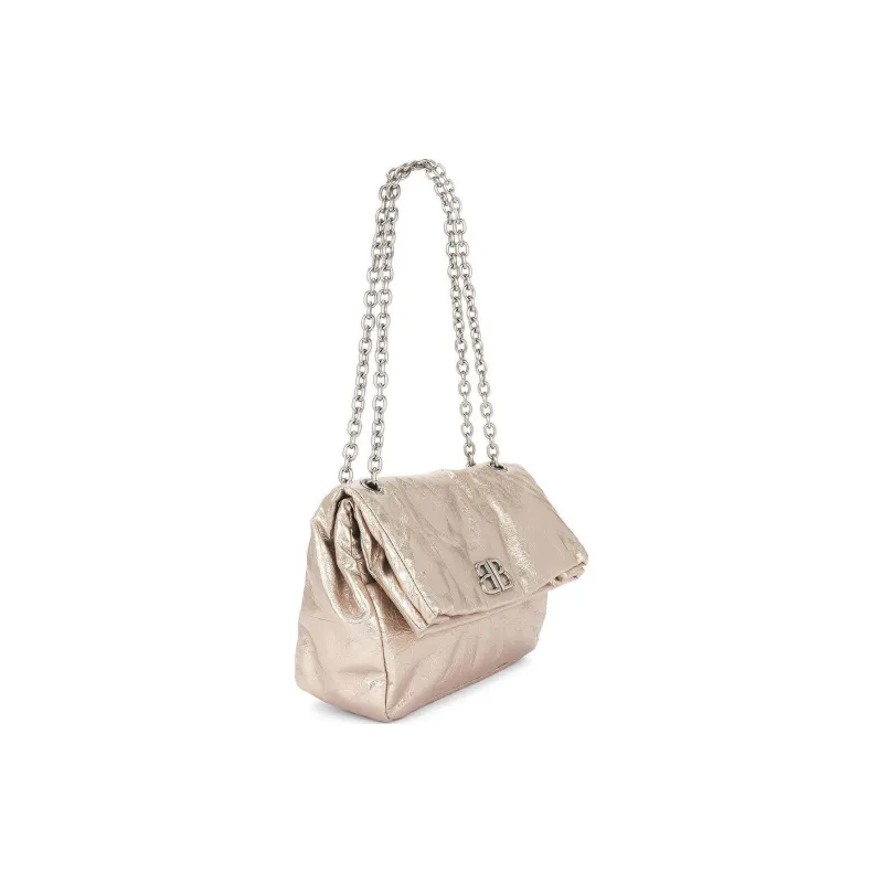 Balenciaga Logo Plaque Metallic Shoulder Bag-1