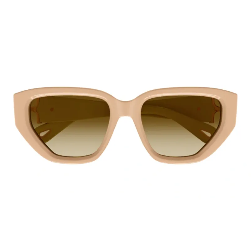 Chloe Plastic Irregular Shape Sunglasses Women's Pink-1
