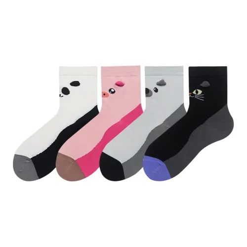Hello Monday Mid Calf Socks Women's 4 Pack