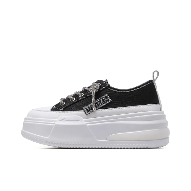 KEJIANNI Lightweight Height Increasing Low-Top Skateboard Shoes Women's-9