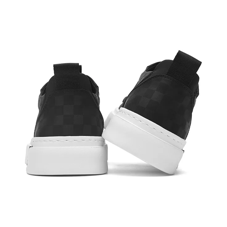 SEPTWOLVES Durable Breathable Lightweight Low Top Canvas Shoes Men's Black-3