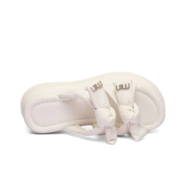 Golden Silk Rabbit Slide Slippers Women's-10