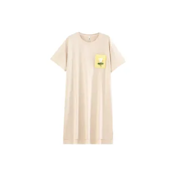 White Ran Nightgown Women's Apricot