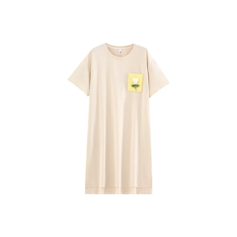 White Ran Nightgown Women's Apricot-0