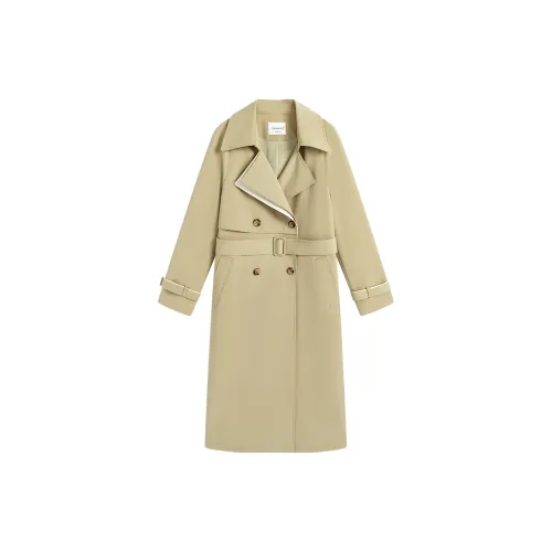 Famanxuan Trench Coats Women's Classic Khaki