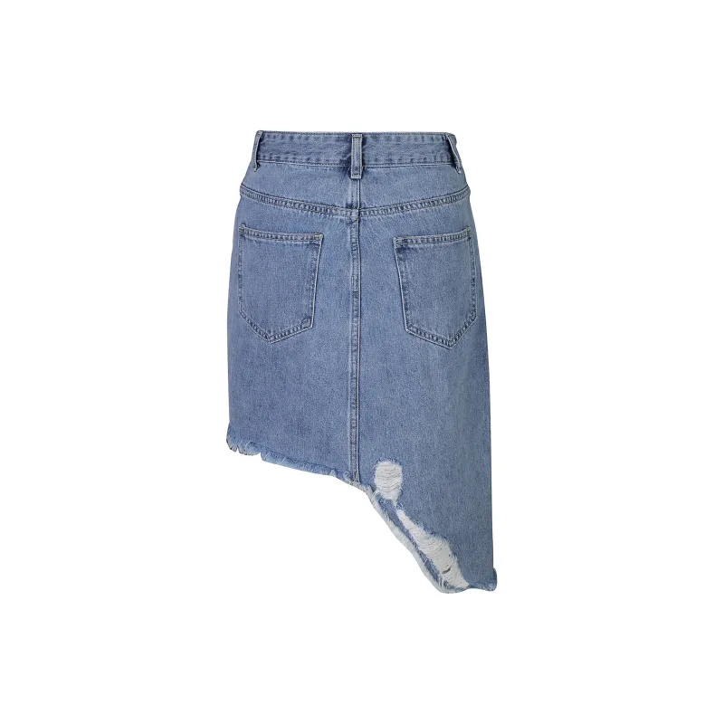 Guuka Hero Denim Short Skirts Women's Light Blue-1