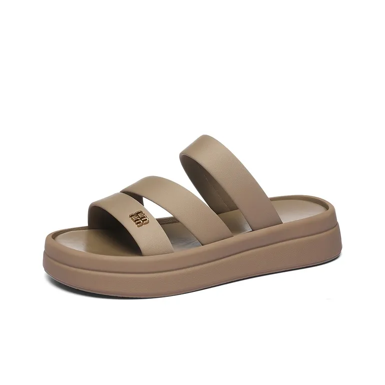 Golden Silk Rabbit PU Polyurethane Slide Slippers Women's-8