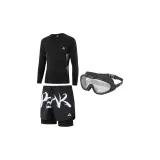 Swimming Shorts+Long-Sleeved Swimsuit+Large Frame Swim Goggles