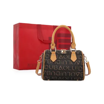 Dubaolu Polyurethane Crossbody Bag Medium Size Women's Coffee/Apricot