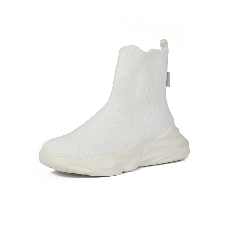 Thai Points Breathable Lightweight Height Increasing High Top Casual Shoes Men's White-1