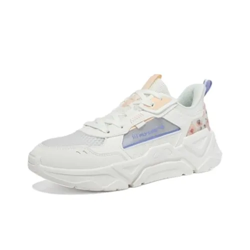 361° Cushioned Wear-Resistant Breathable Low-Top Running Shoes Women's White