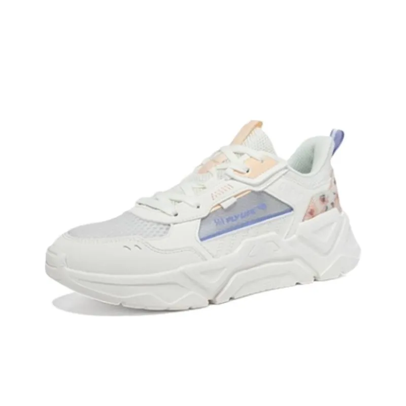 361° Cushioned Wear Resistant Breathable Low Top Running Shoes Women's White-0