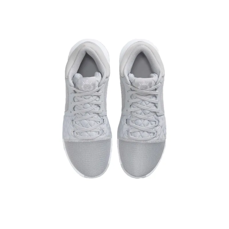 Nike Witness 8 Lebron'Team Bank' Abrasion Resistant Breathable Mid Top Basketball Shoes Men's White Gray-3