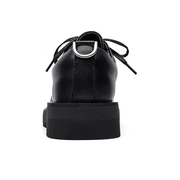Zuogedu Versatile Casual Shoes Oversized Derby Shoes Unisex Black-3