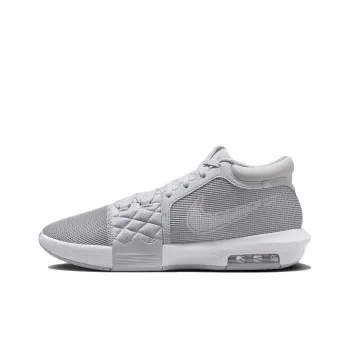 Nike Witness 8 Lebron'Team Bank' Abrasion Resistant Breathable Mid Top Basketball Shoes Men's White Gray