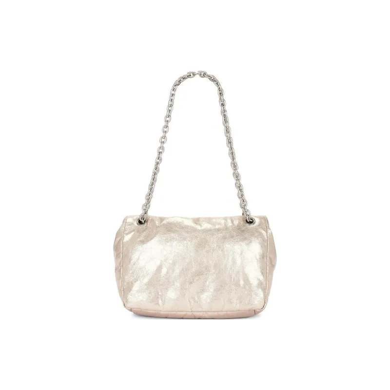 Balenciaga Logo Plaque Metallic Shoulder Bag-2