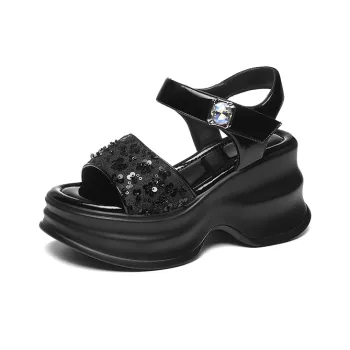 Golden Silk Rabbit Strap Sandals 8.5cm Women's