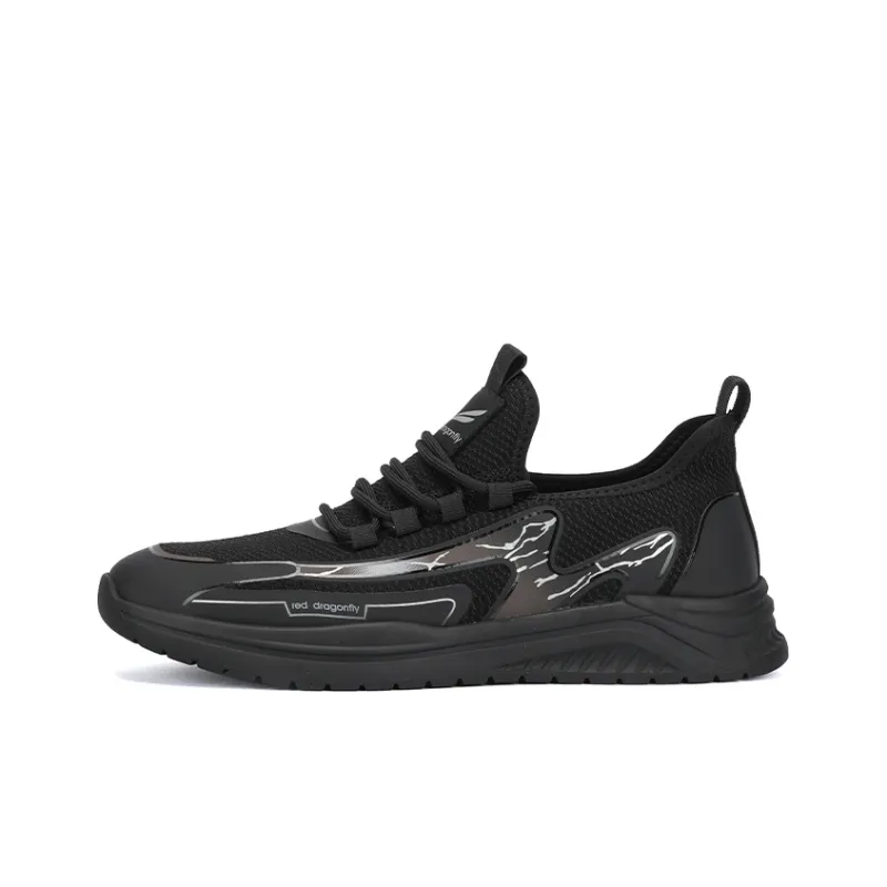 RED DRAGONFLY Casual Shoes Men Low Top Black Green/Black Brown-4
