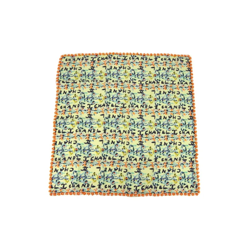 CHANEL 1994 Logo-print Silk Scarf-0