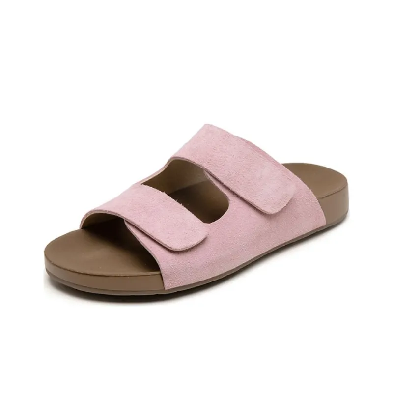 AGSDON Slide Slippers Women's Apricot/Beige/Pink-15