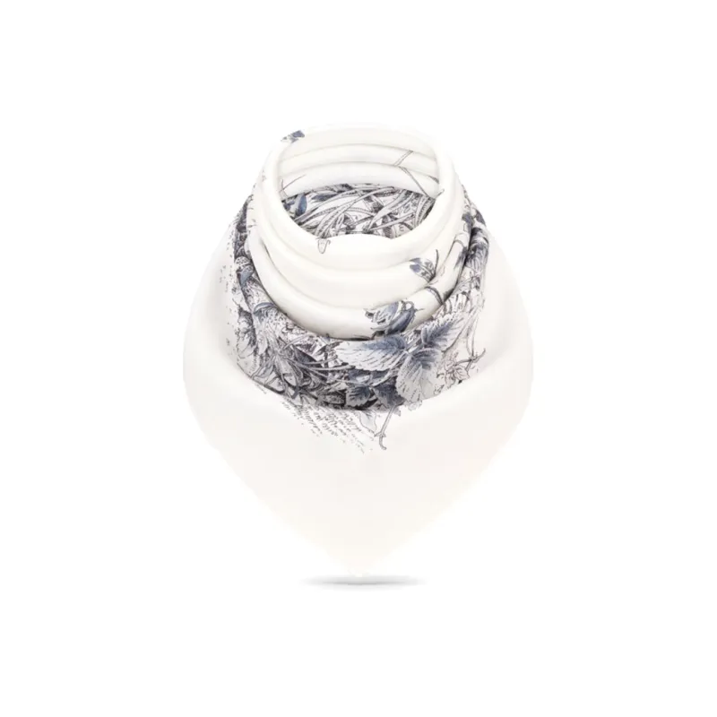 DIOR Silk Scarves Women's White-2