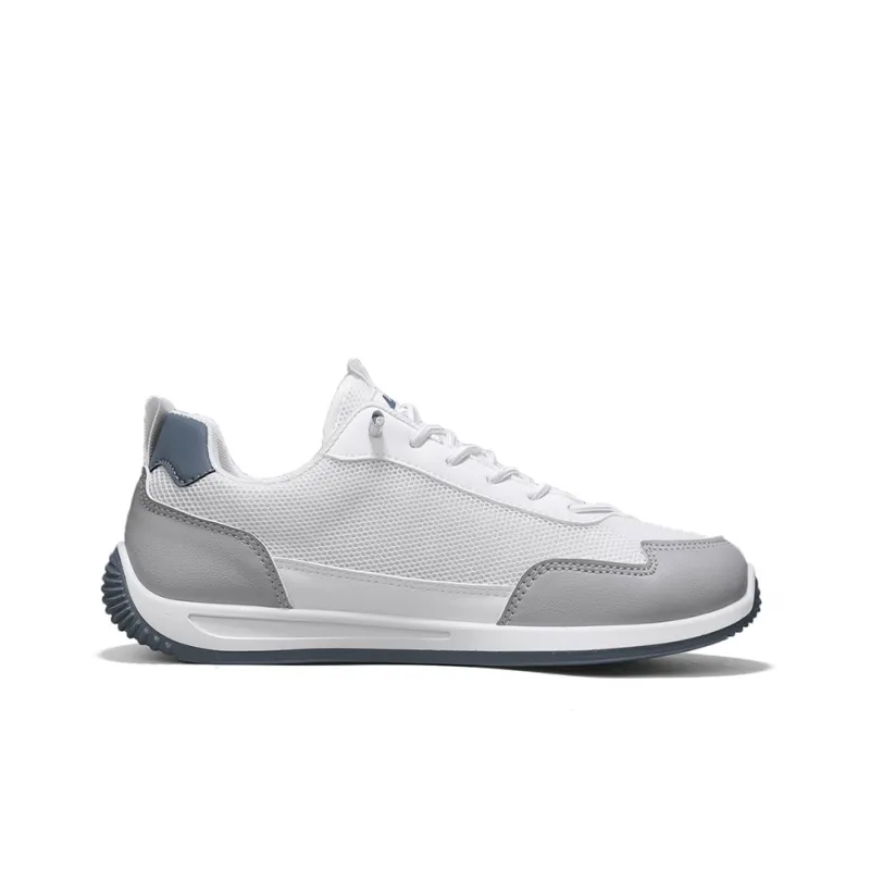Warrior Ah Gan Shoes Durable Lightweight And Breathable Low Top Lace Free Casual Shoes Men's White Gray Dusty Blue-1
