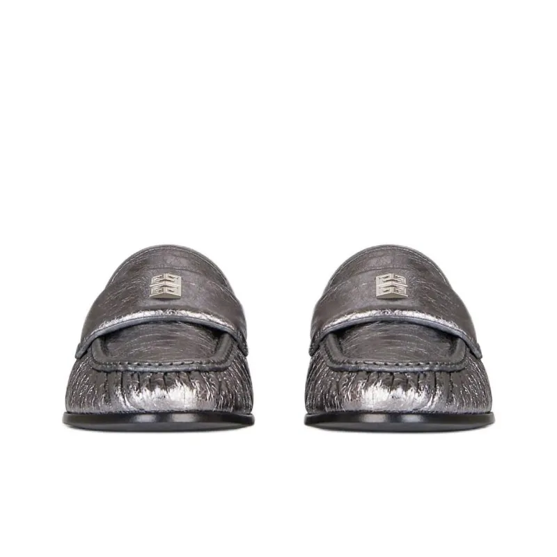 Givenchy 4G Loafers 2cm Women's Silver Gray-3