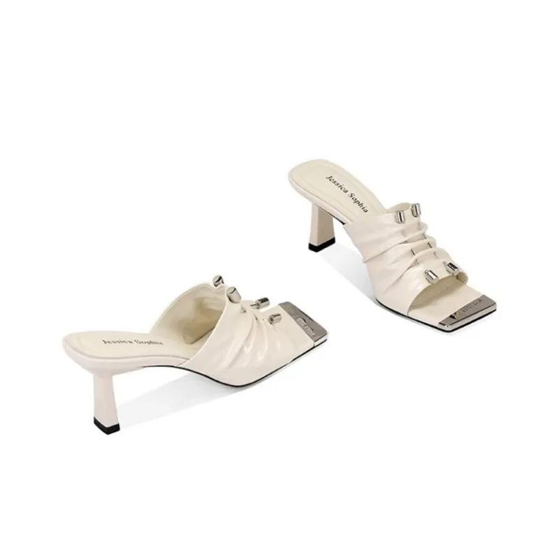JESSICA SOPHIA Rubber Sole Metal Abrasion-Resistant Slide Slippers Women's-6