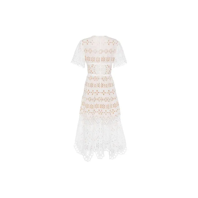ELIE SAAB Broderie Anglaise Midi Dress-1