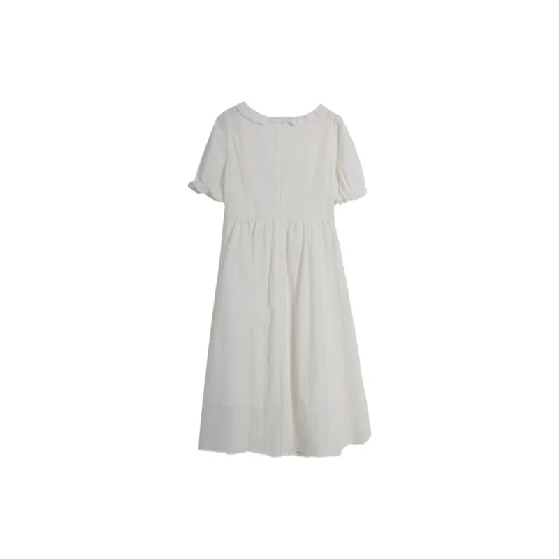 SETIROM Short Sleeved Dress Women's White-1