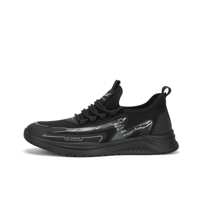 RED DRAGONFLY Casual Shoes Men Low Top Black Green/Black Brown-0