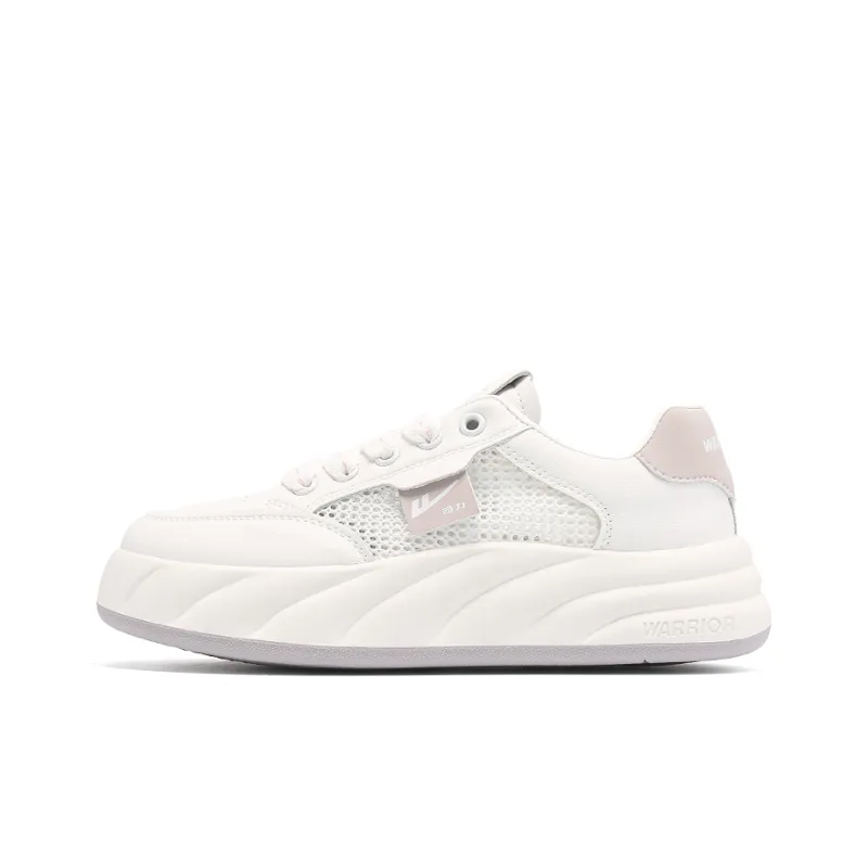 Warrior Small White Shoes Lightweight Breathable Height Increasing Low-Top Skateboard Shoes Women's-0