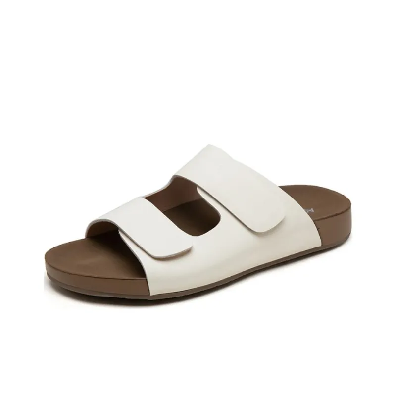 AGSDON Slide Slippers Women's Apricot/Beige/Pink-8