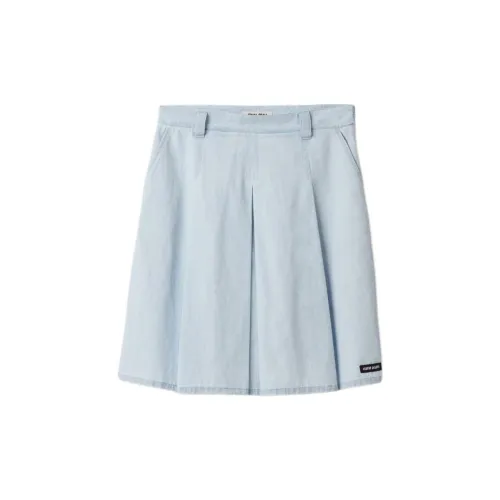 MIU MIU Casual Short Skirts Women's Light Blue