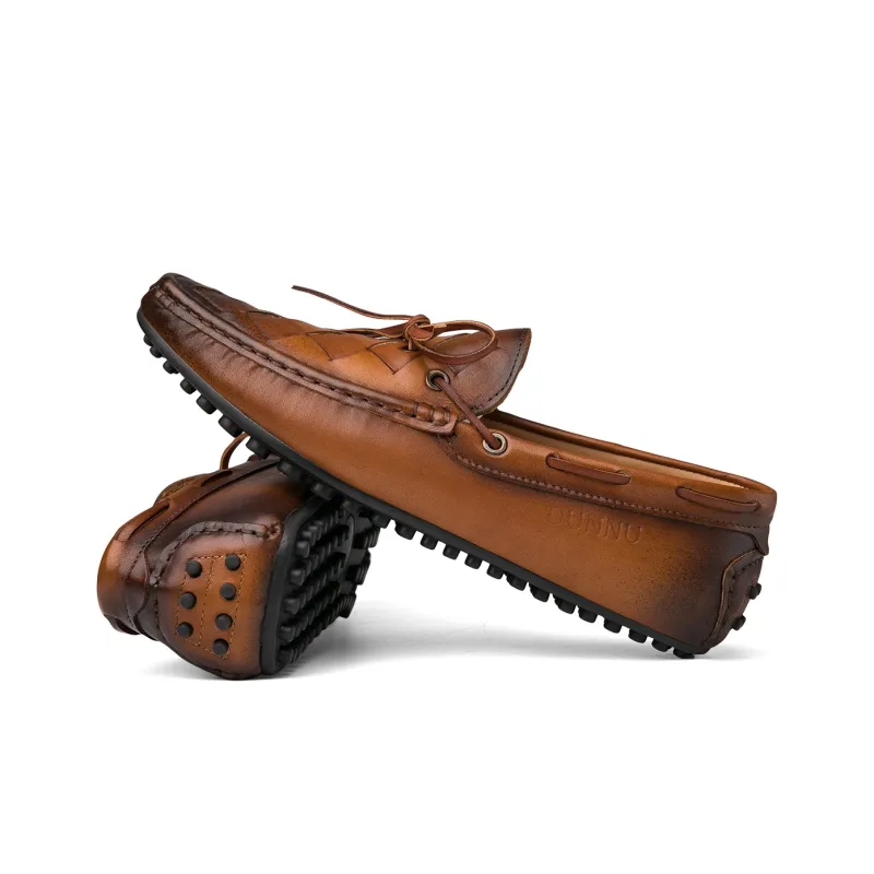Dunnu Gommino Loafers Men Brown-6