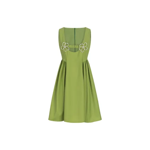 Bosieagender Slip Dresses Women's Green