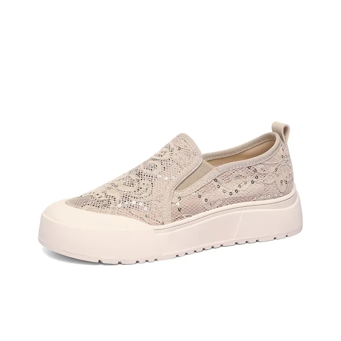 Golden Silk Rabbit Slip-Resistant Low-Top Casual Shoes Women's Black-8