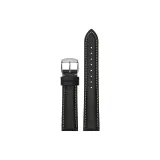 Black with White Stitching+Silver Pin Buckle