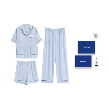 Floating Light Islands Pajama Set Women's Box Light Blue