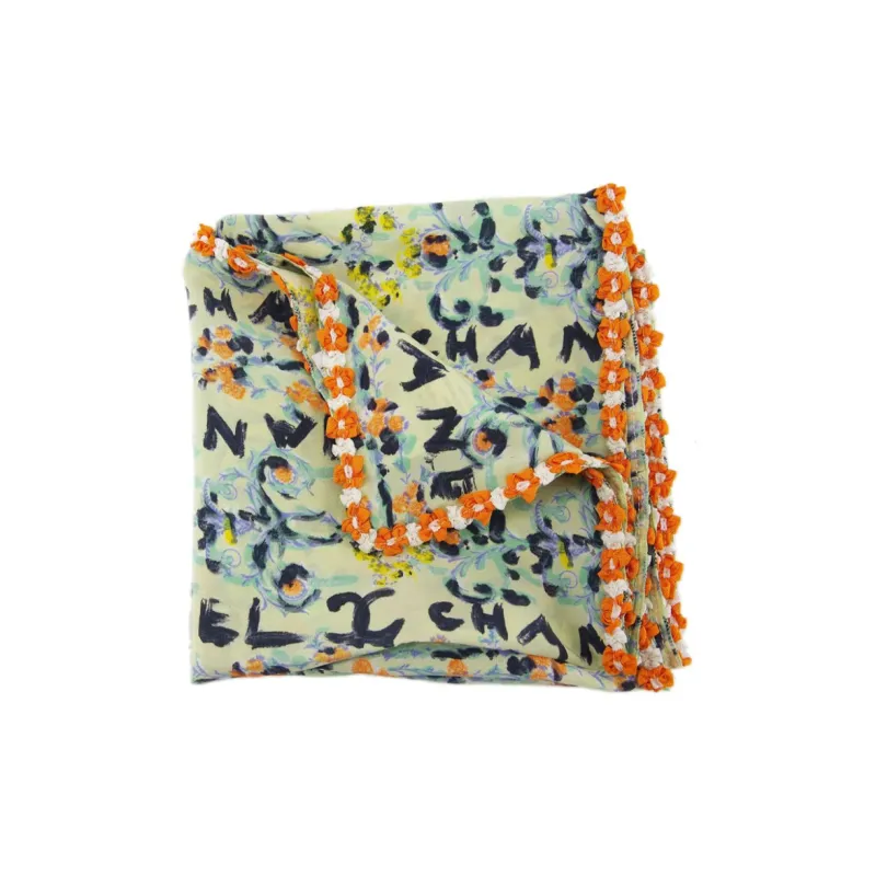 CHANEL 1994 Logo-print Silk Scarf-2