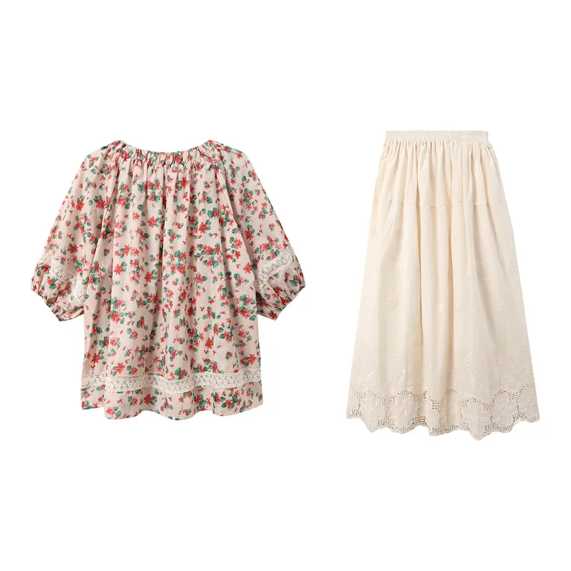 Adeworn Skirt Set Women's Apricot-1