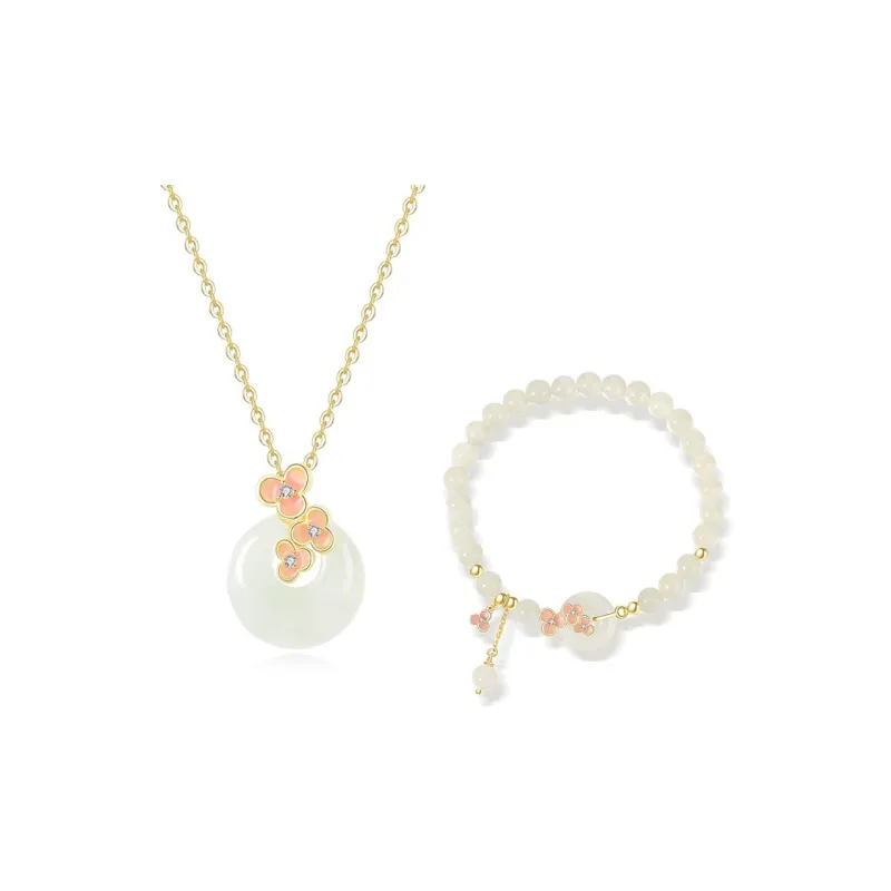 7℃ Hetian Jade Bracelets Women's Pale Greenish White Jade-4