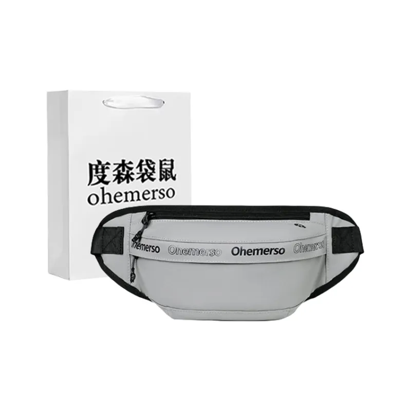 Dusen Kangaroo Oxford Sling Bag Regular Men's Black/Gray/White-3
