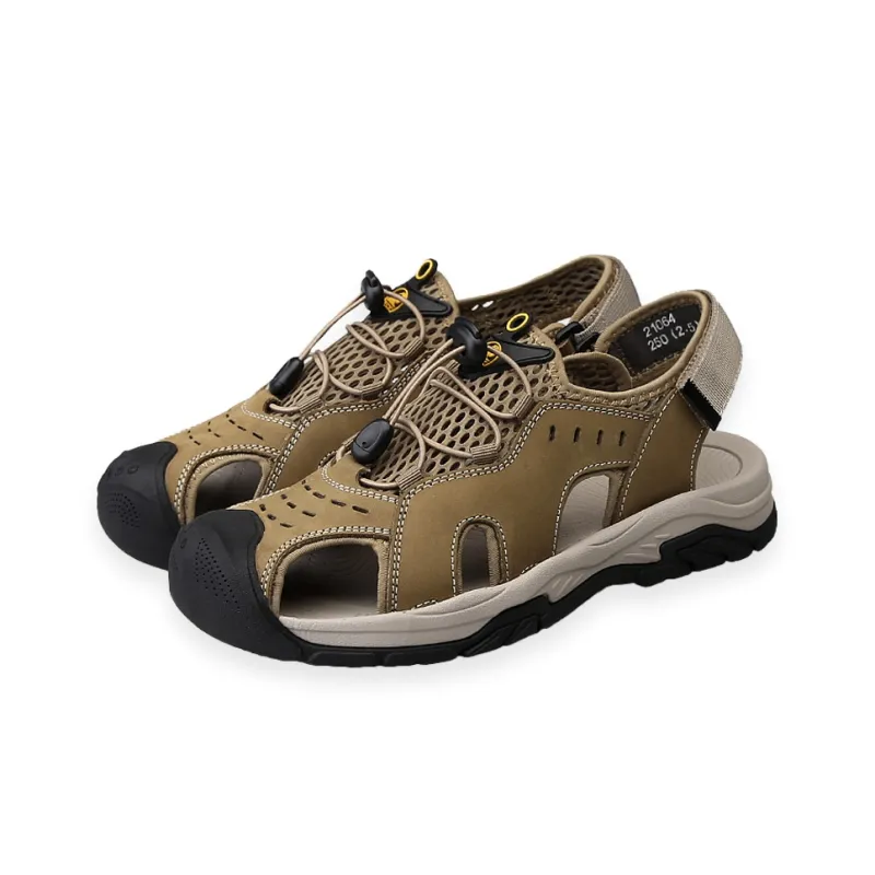 BECK Beach Sandals Men Black/Khaki-4