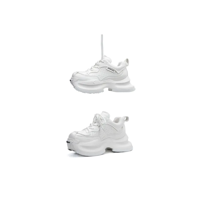 UanDi Cushioning, Slip Resistant, Abrasion Resistant, Height Increasing Low Top Chunky Sneakers Women's-2