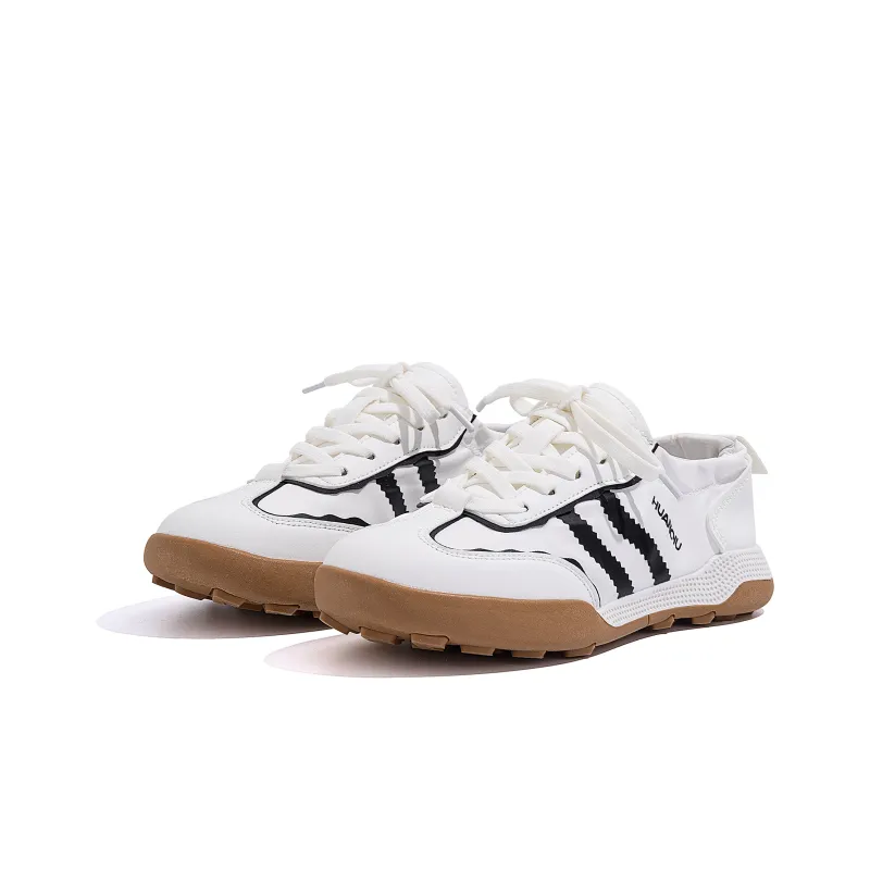 HUANQIU Durable Waterproof Breathable Moisture Wicking Lightweight Low Top Casual Shoes Women's White-3