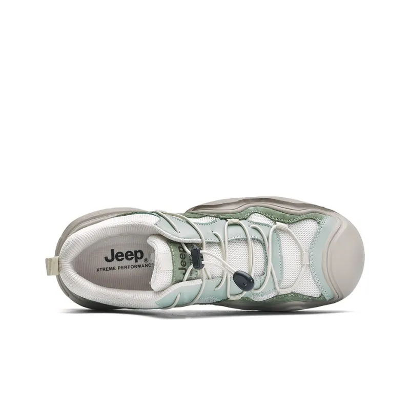 Jeep Cushioning Rebound Wear Resistant Lightweight Breathable Slip Resistant Low Top Outdoor Shoes Unisex Green-3